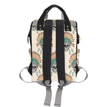 Indian Skull Pattern Diaper Bag Backpack