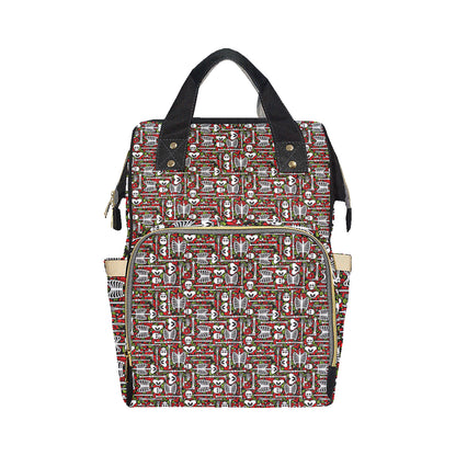 Skeleton Pattern Print Diaper Bag Backpack