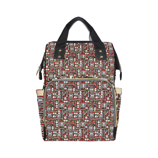 Skeleton Pattern Print Diaper Bag Backpack