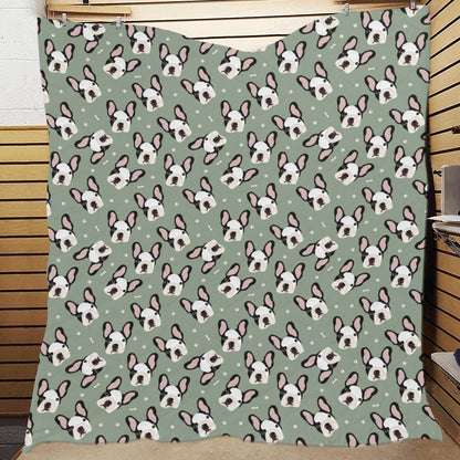 Boston Terrier Pattern Print Design 05 Premium Quilt