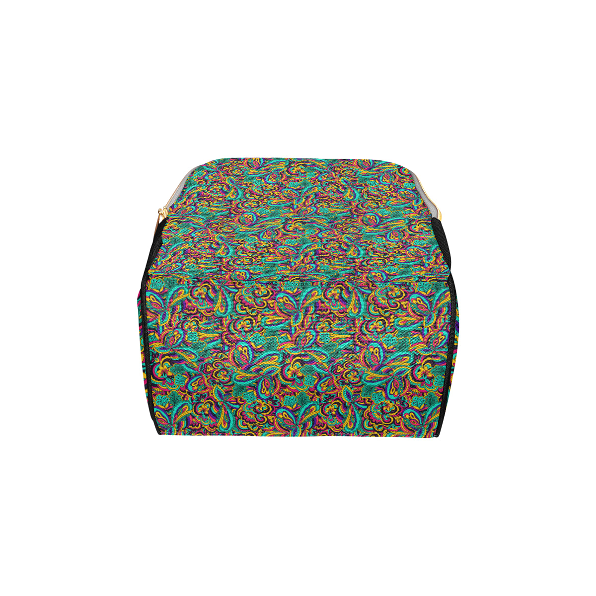 Psychedelic Trippy Floral Design Diaper Bag Backpack