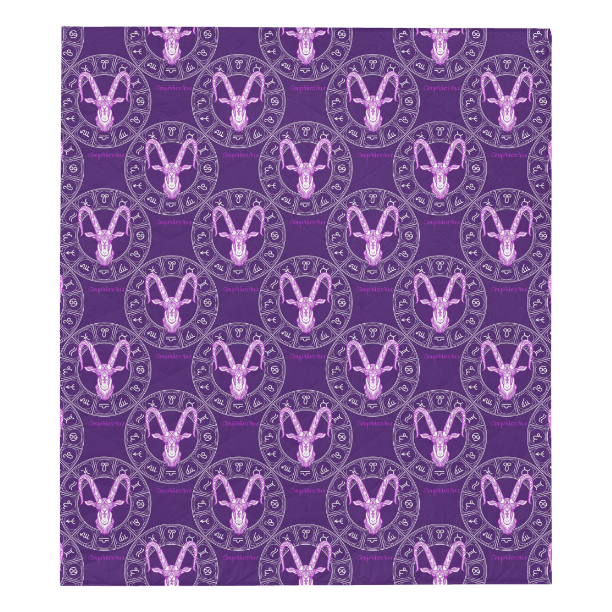 Capricorn Zodiac Pattern Print Design 04 Premium Quilt