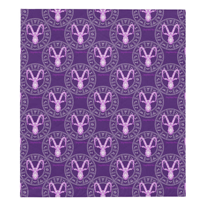 Capricorn Zodiac Pattern Print Design 04 Premium Quilt