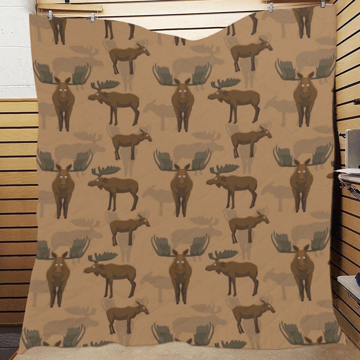 Moose Pattern Print Design 03 Premium Quilt