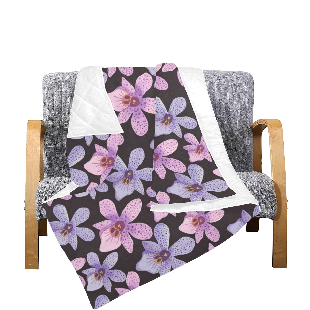 Orchid Pattern Print Design OR08 Premium Quilt