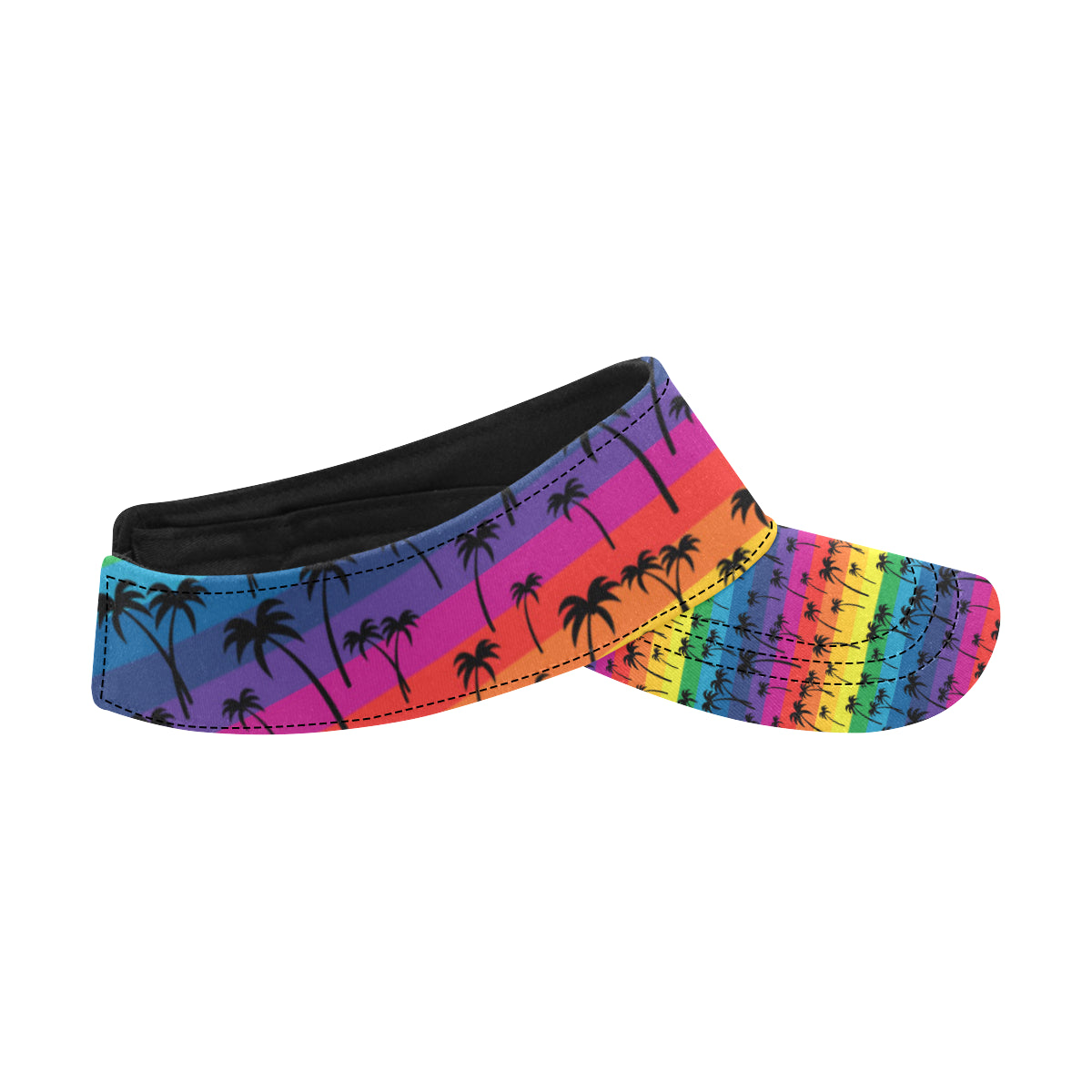 Palm Tree Rainbow Themed Print Unisex Sun Visor