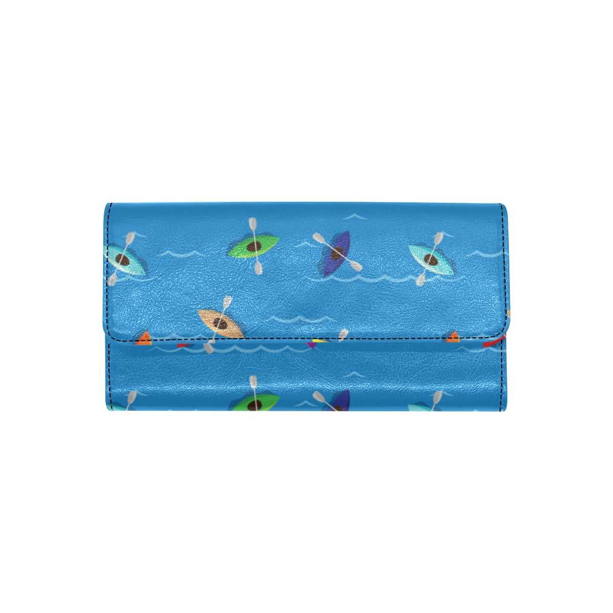 Kayak Pattern Print Design 03 Women's Trifold Wallet