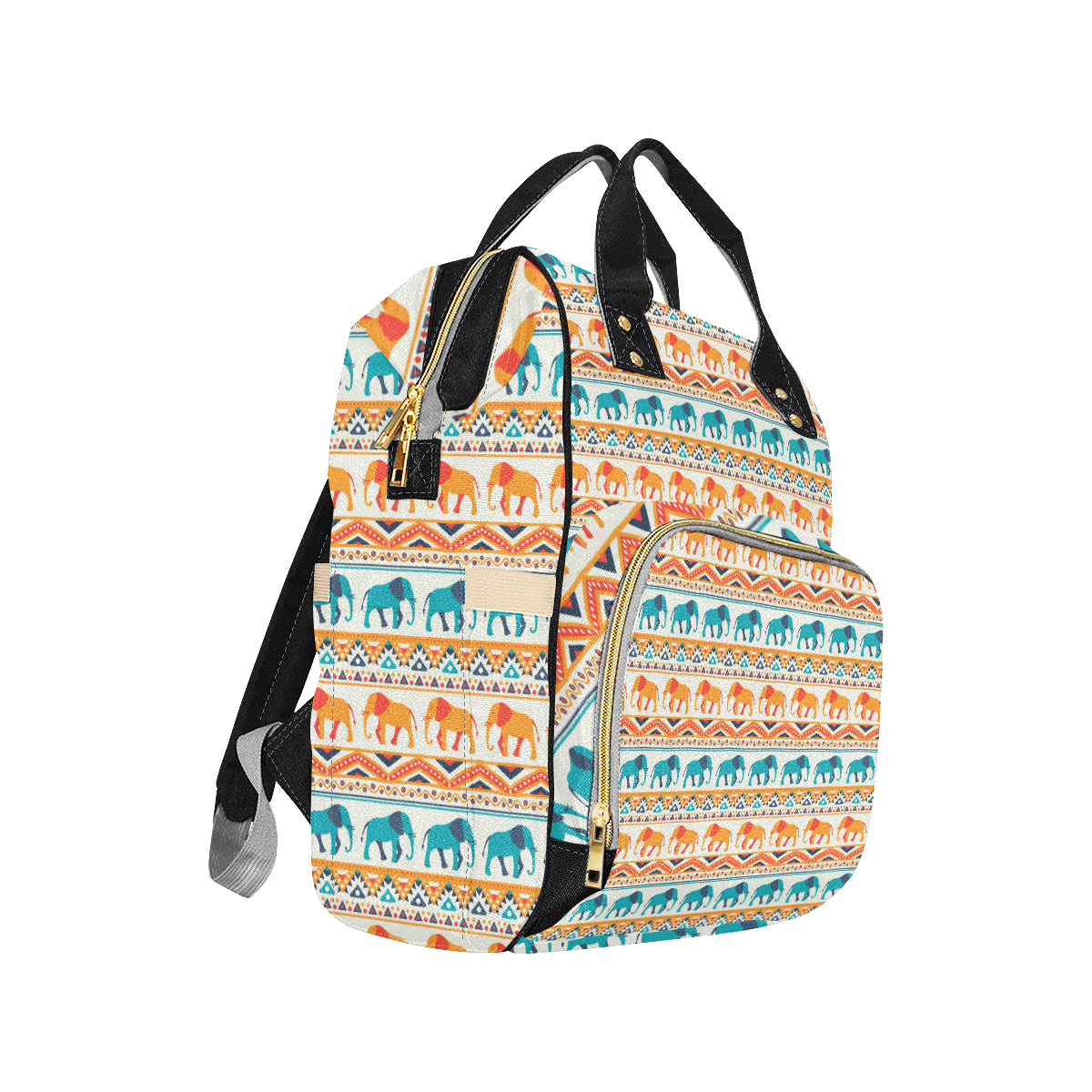 Elephant Aztec Ethnic Print Pattern Diaper Bag Backpack