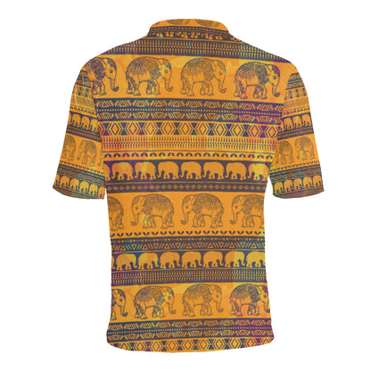 Elephant Aztec Men Polo Shirt