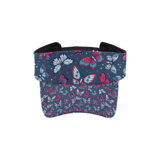 Butterfly Red Deep Blue Print Pattern Unisex Sun Visor