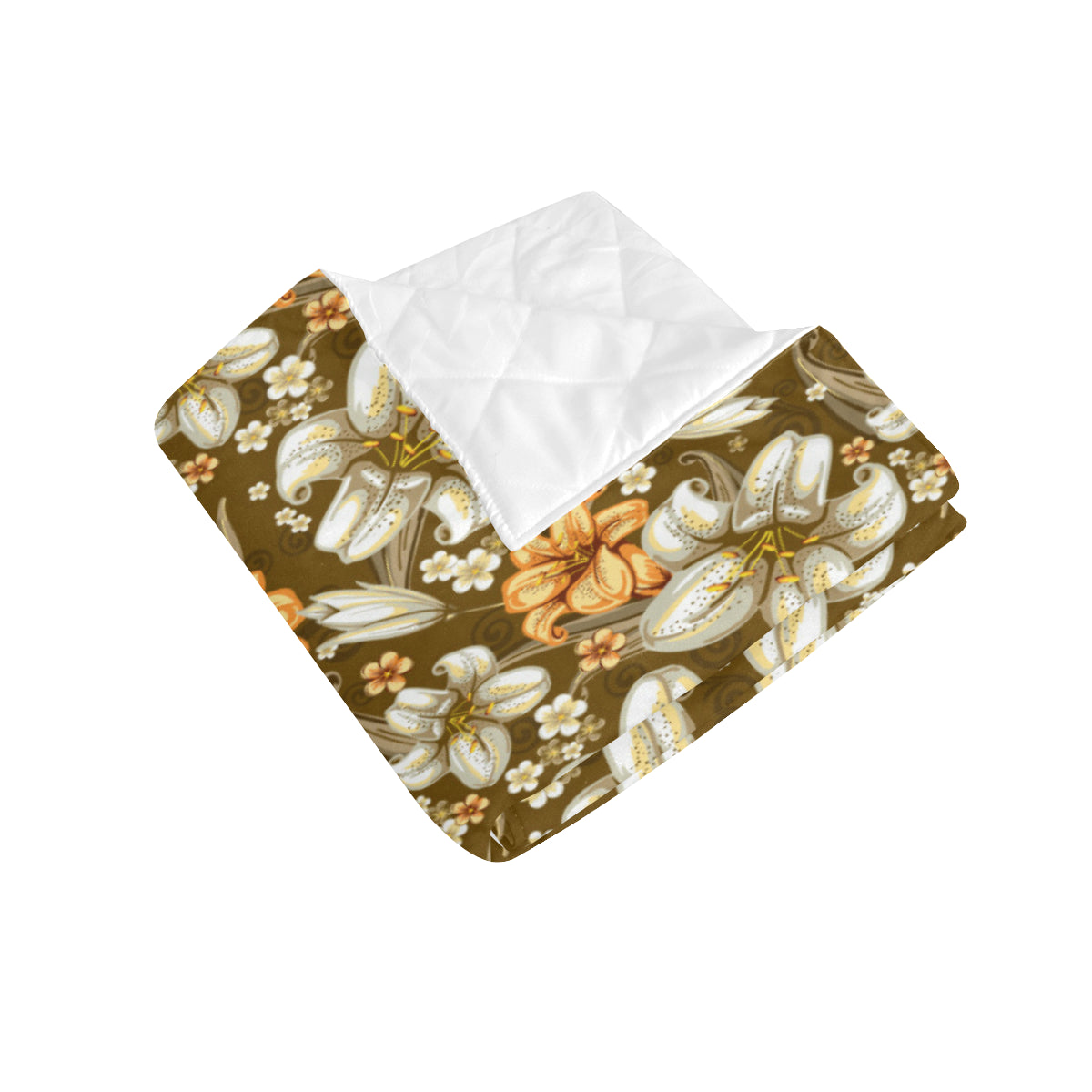 Lily Pattern Print Design 01 Premium Quilt