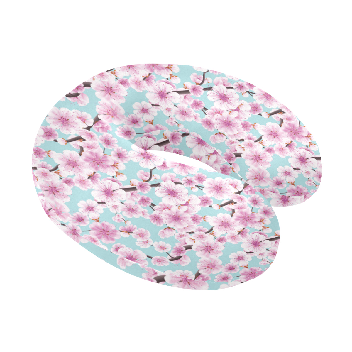 Cherry Blossom Pattern Print Design 01 U-Shaped Travel Neck Pillow