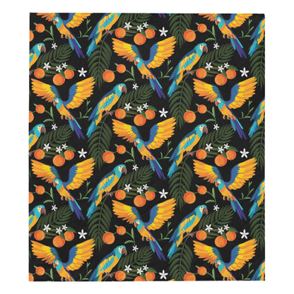 Macaw Pattern Print Design 03 Premium Quilt