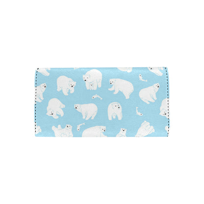 Polar Bear Pattern Print Design PB01 Women's Trifold Wallet