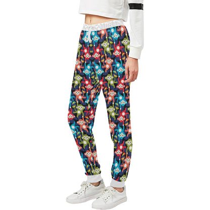 Monkey Colorful Design Themed Print Unisex Sweatpants