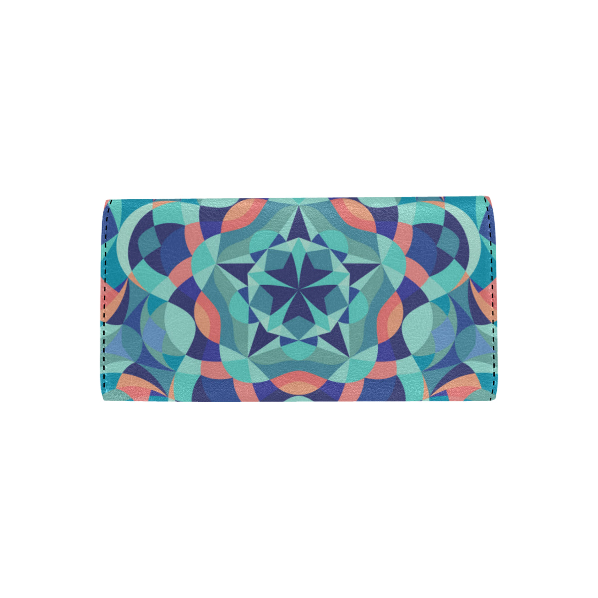 Kaleidoscope Pattern Print Design 03 Women's Trifold Wallet