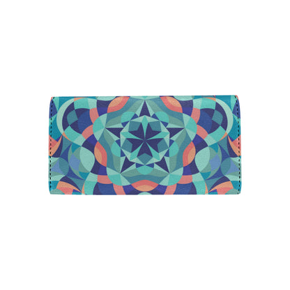 Kaleidoscope Pattern Print Design 03 Women's Trifold Wallet