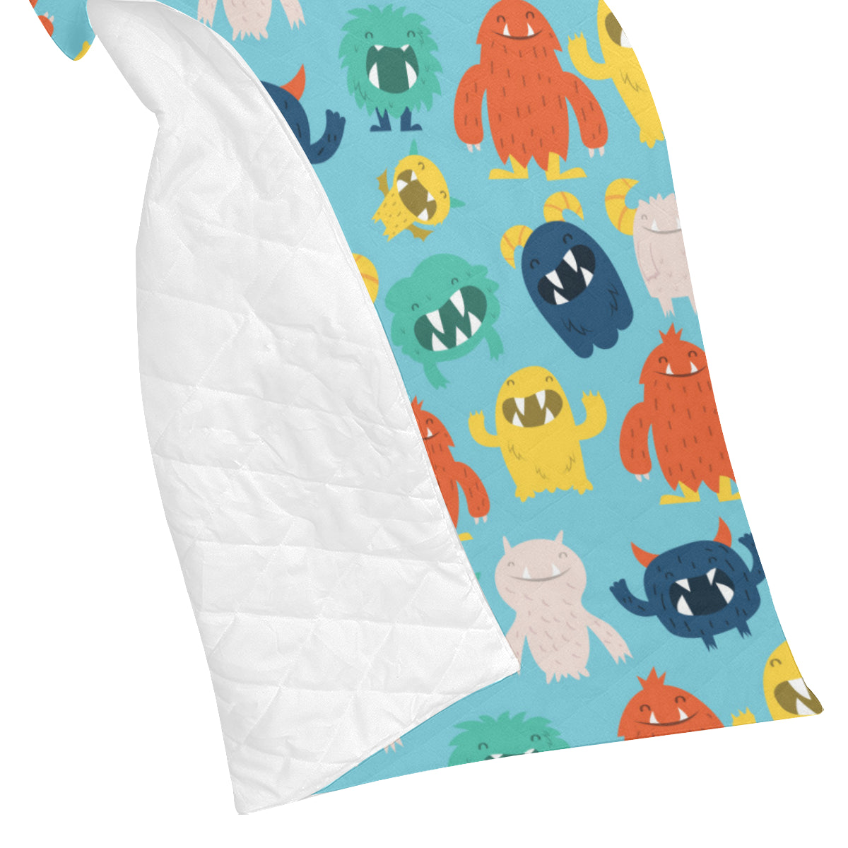 Monster Cartoon Pattern Print Design 03 Premium Quilt