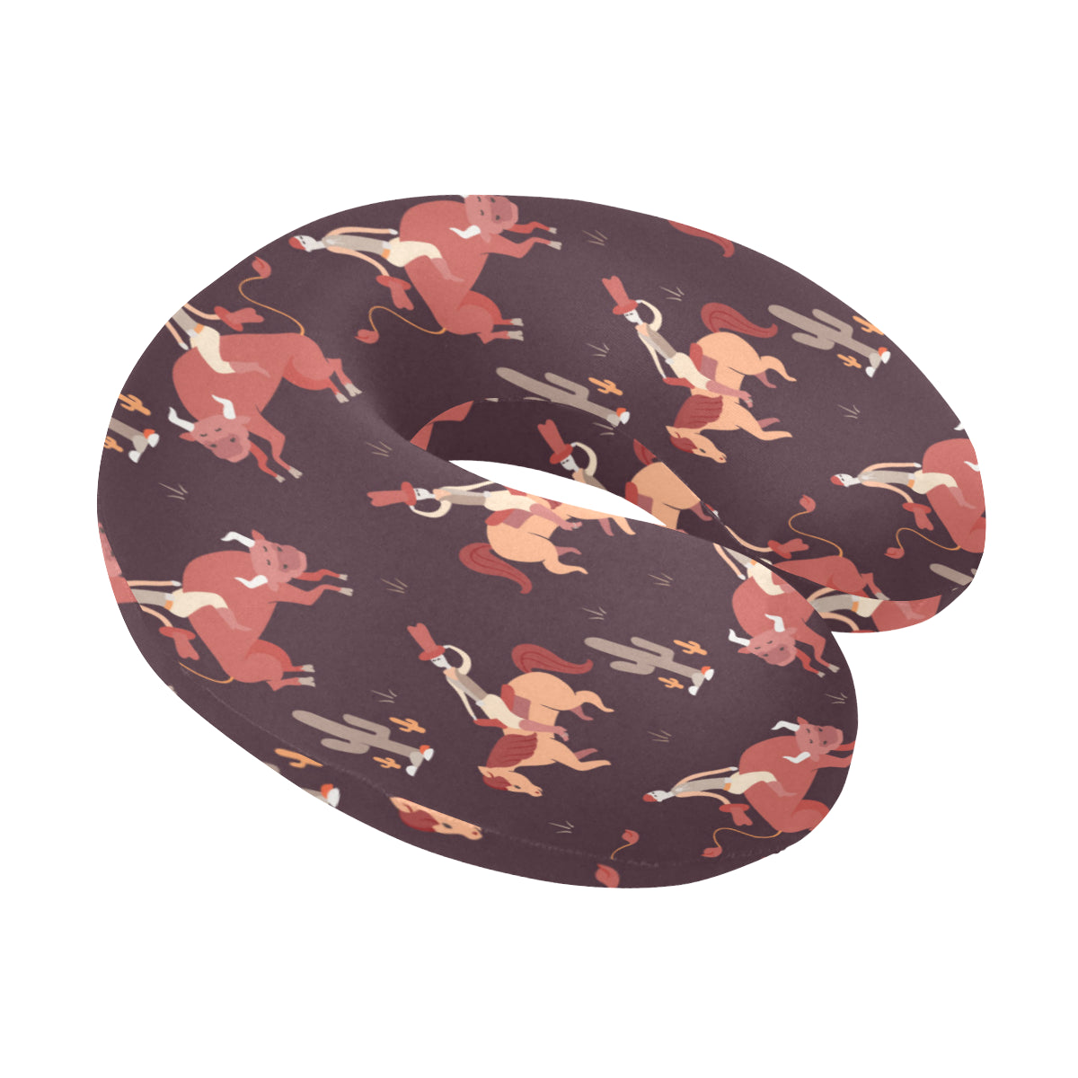 Rodeo Pattern Print Design A01 U-Shaped Travel Neck Pillow