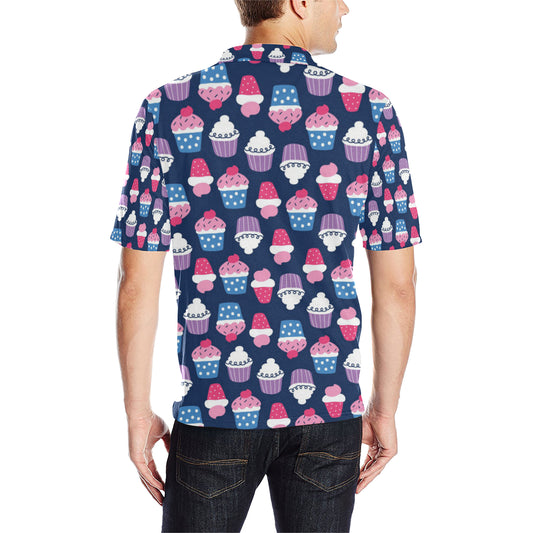 Cupcake Pattern Print Design CP04 Men Polo Shirt