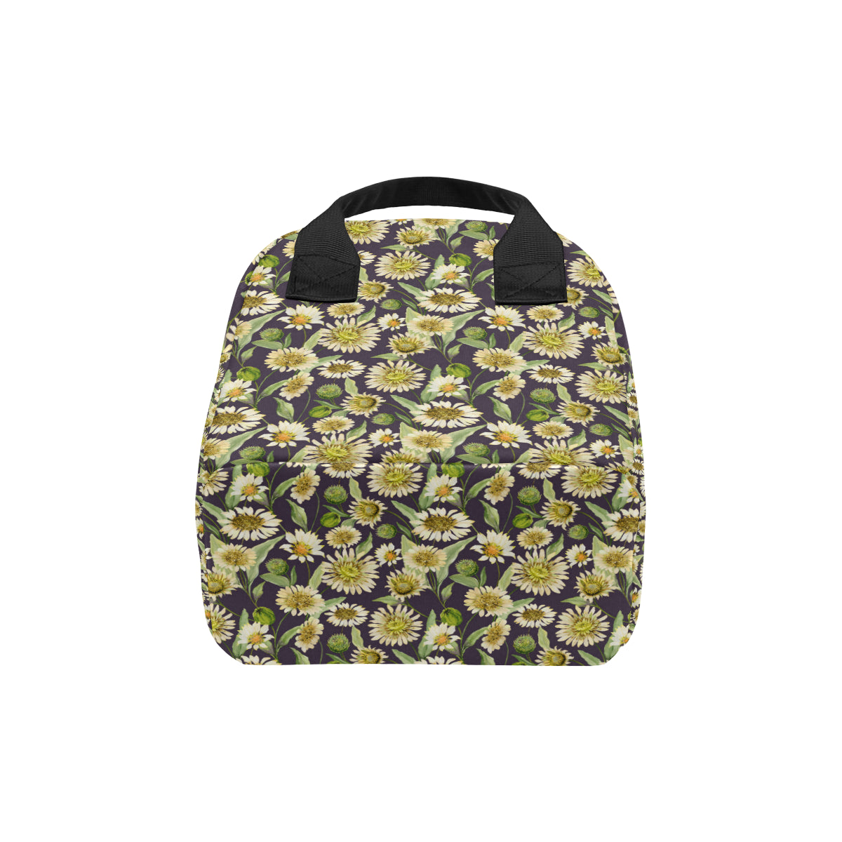 Daisy Vintage Print Pattern Insulated Lunch Bag