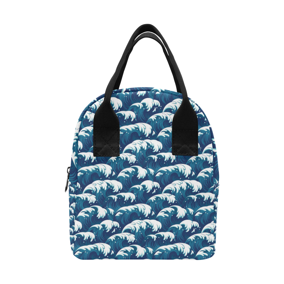 Ocean Wave Pattern Print Insulated Lunch Bag
