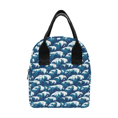 Ocean Wave Pattern Print Insulated Lunch Bag