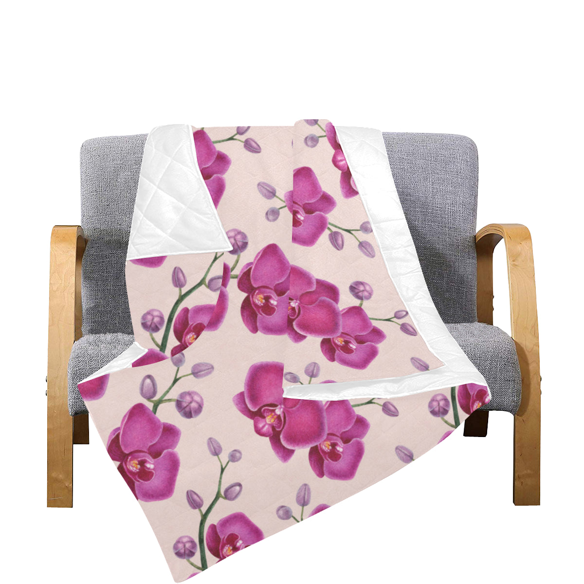 Orchid Pattern Print Design A02 Premium Quilt
