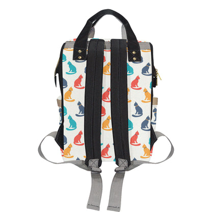 Cat Pattern Print Design 03 Diaper Bag Backpack