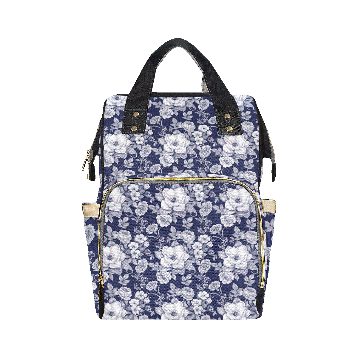 Floral Infrared Pattern Diaper Bag Backpack