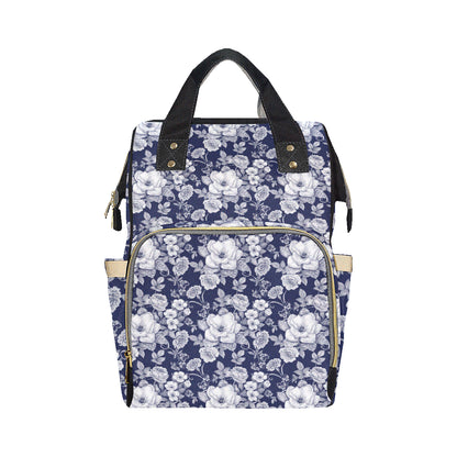 Floral Infrared Pattern Diaper Bag Backpack