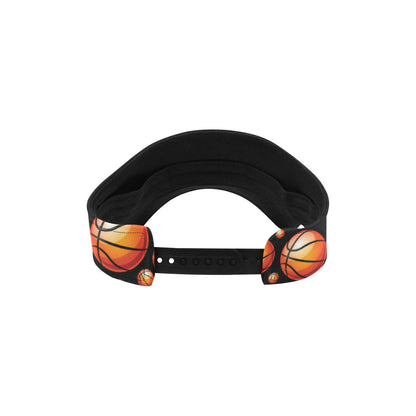 Basketball Black Background Pattern Unisex Sun Visor