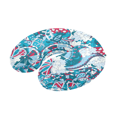 Funky Retro Pattern Print Design A05 U-Shaped Travel Neck Pillow