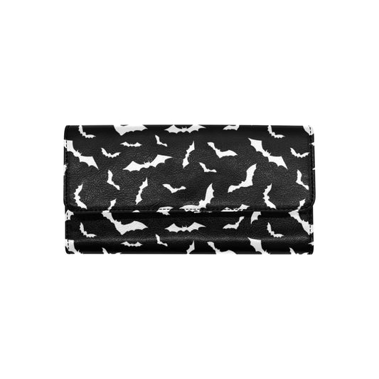 Bat Pattern Print Design 05 Women's Trifold Wallet
