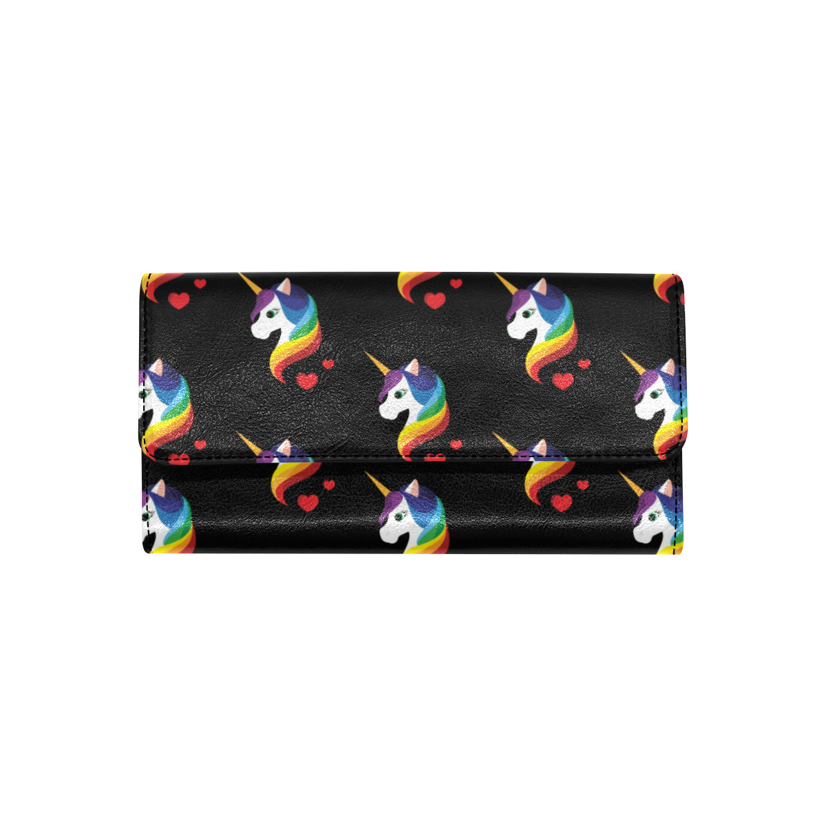 Rainbow Unicorn Pattern Print Design A03 Women's Trifold Wallet