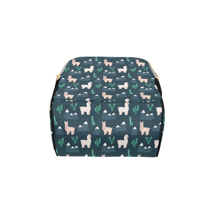 Llama Pattern Print Design 06 Diaper Bag Backpack
