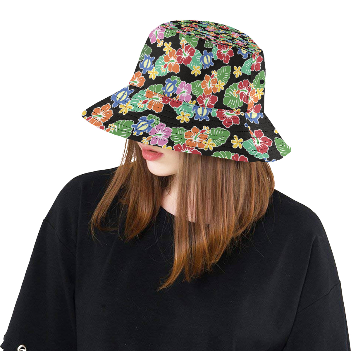 Hawaiian Themed Pattern Print Design H010 Unisex Bucket Hat