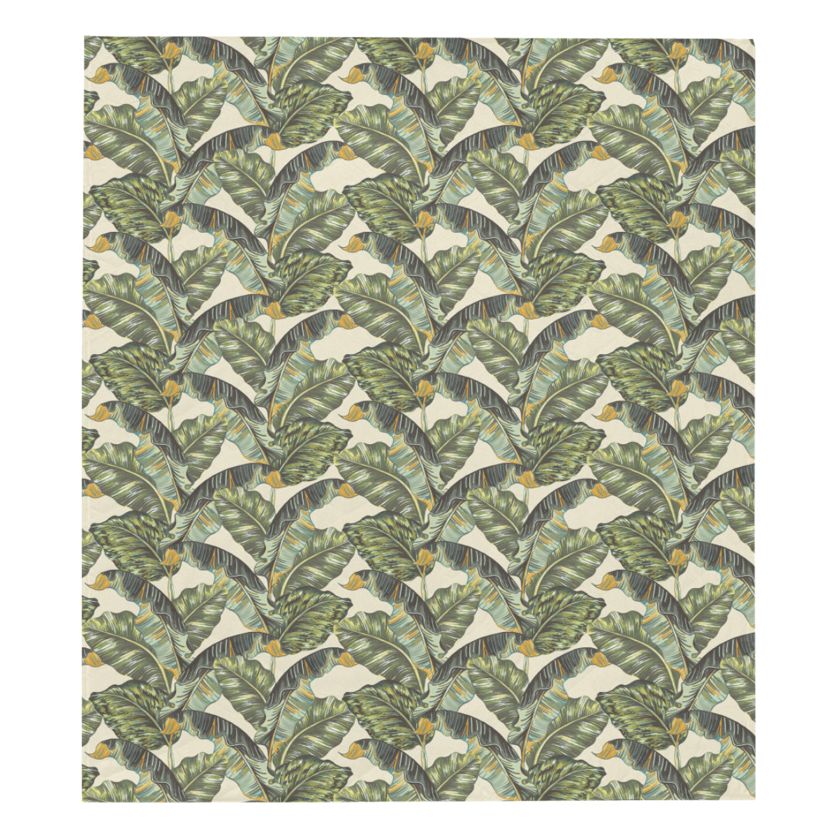 Banana Leaf Pattern Print Design 04 Premium Quilt