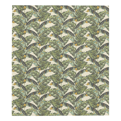 Banana Leaf Pattern Print Design 04 Premium Quilt