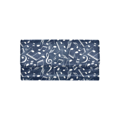 Music note Pattern Print Design A02 Women's Trifold Wallet