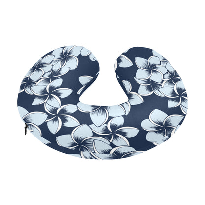 Plumeria Pattern Print Design A02 U-Shaped Travel Neck Pillow