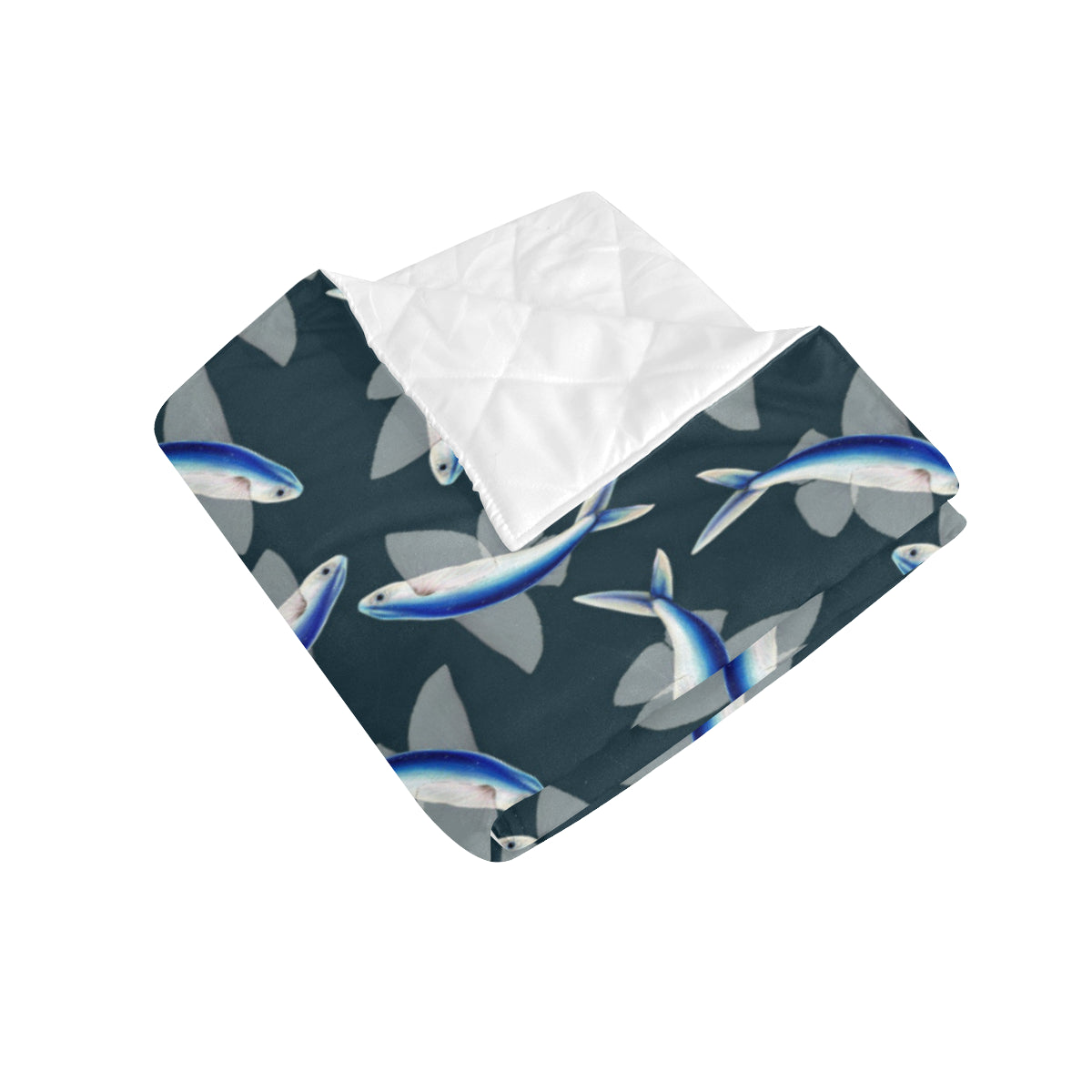 Flying Fish Pattern Print Design 04 Premium Quilt