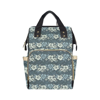Flower Hawaiian Hibiscus Style Print Pattern Diaper Bag Backpack