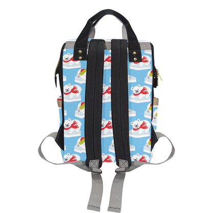 Polar Bear Pattern Print Design PB06 Diaper Bag Backpack