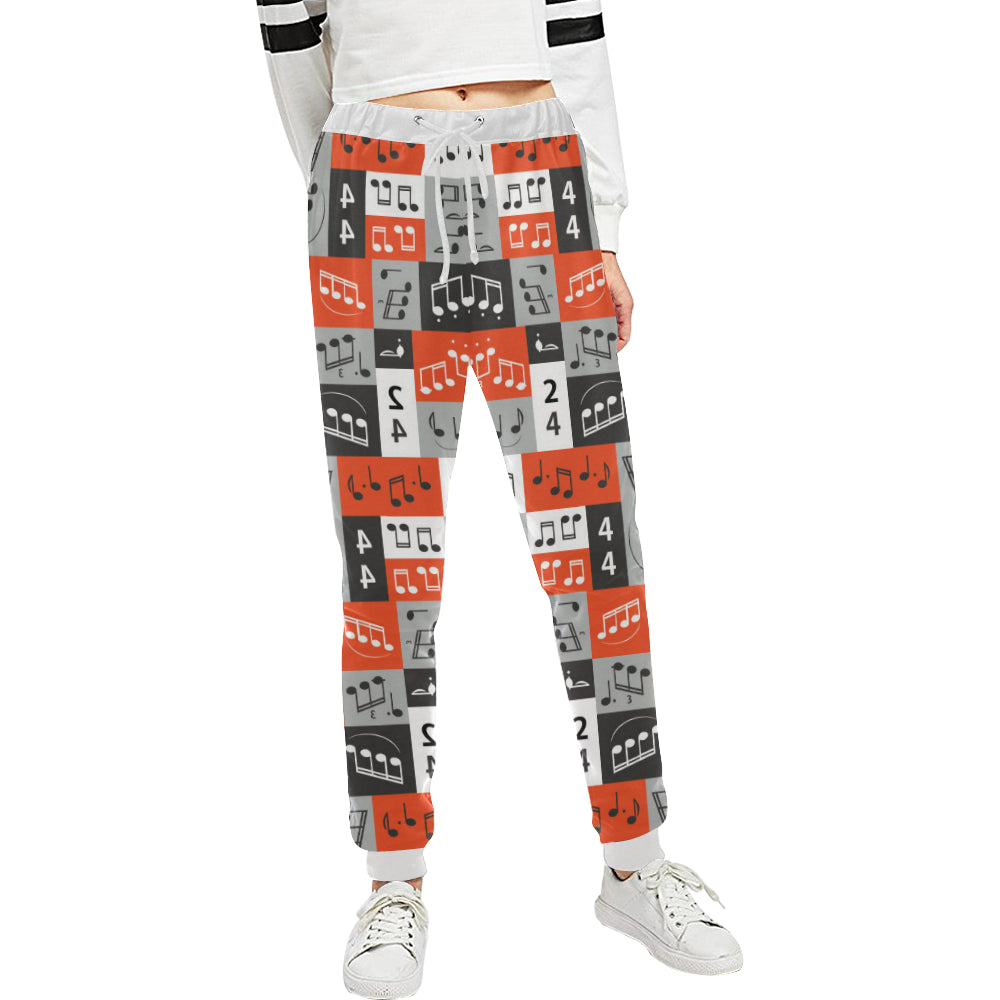 Music Note Design Themed Print Unisex Sweatpants