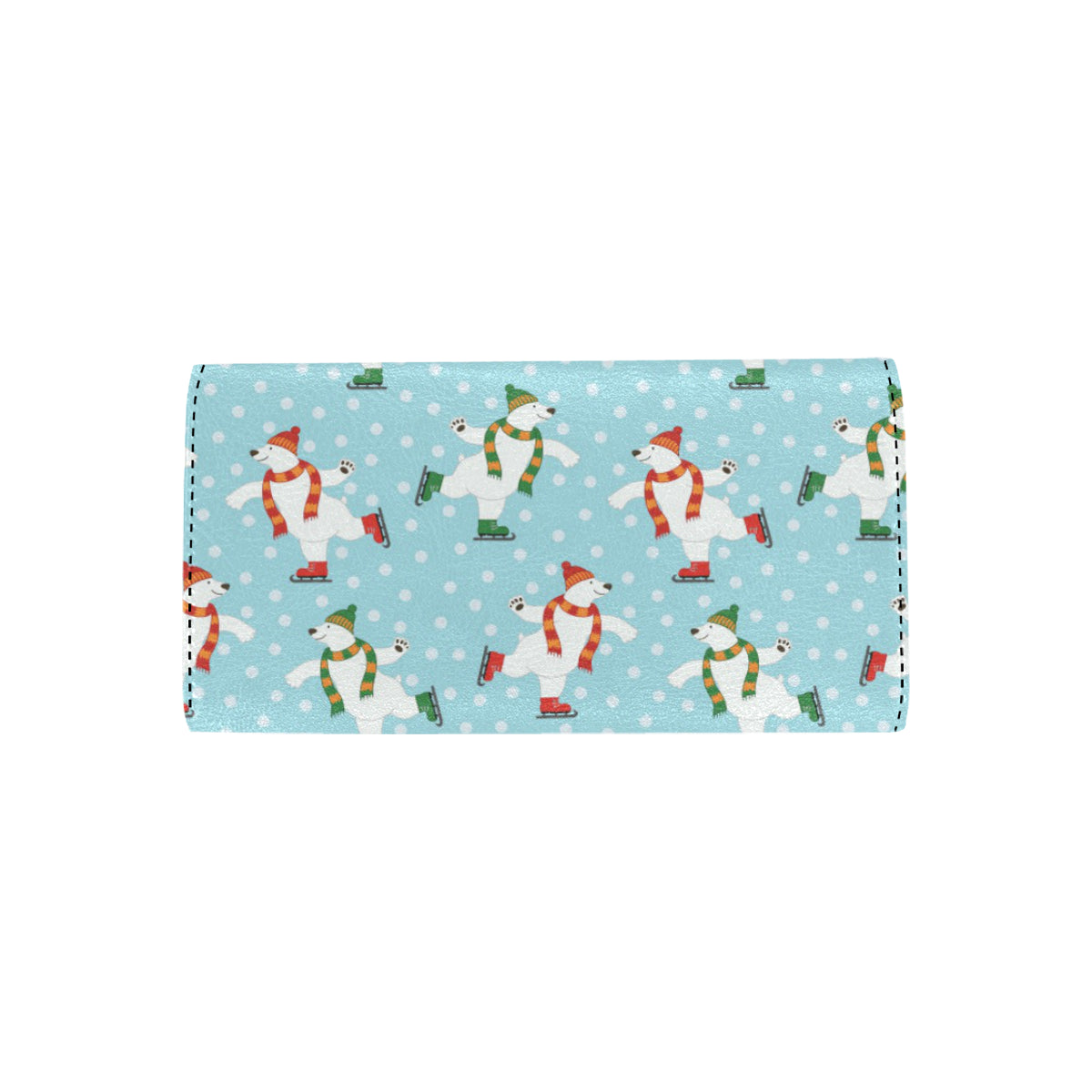 Polar Bear Pattern Print Design PB07 Women's Trifold Wallet