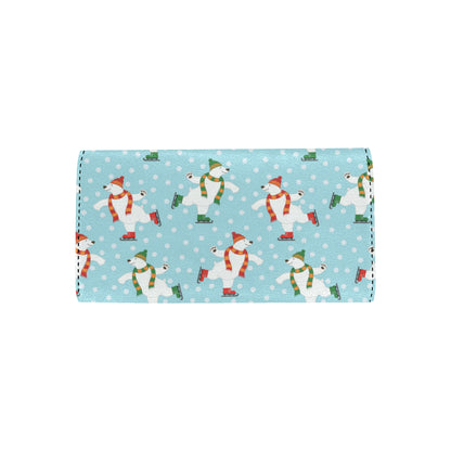Polar Bear Pattern Print Design PB07 Women's Trifold Wallet