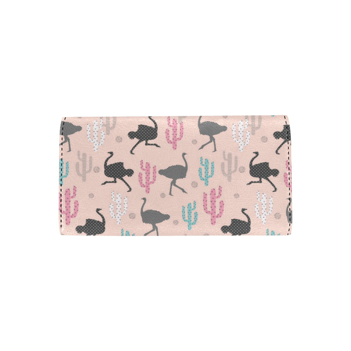 Ostrich Pattern Print Design 03 Women's Trifold Wallet