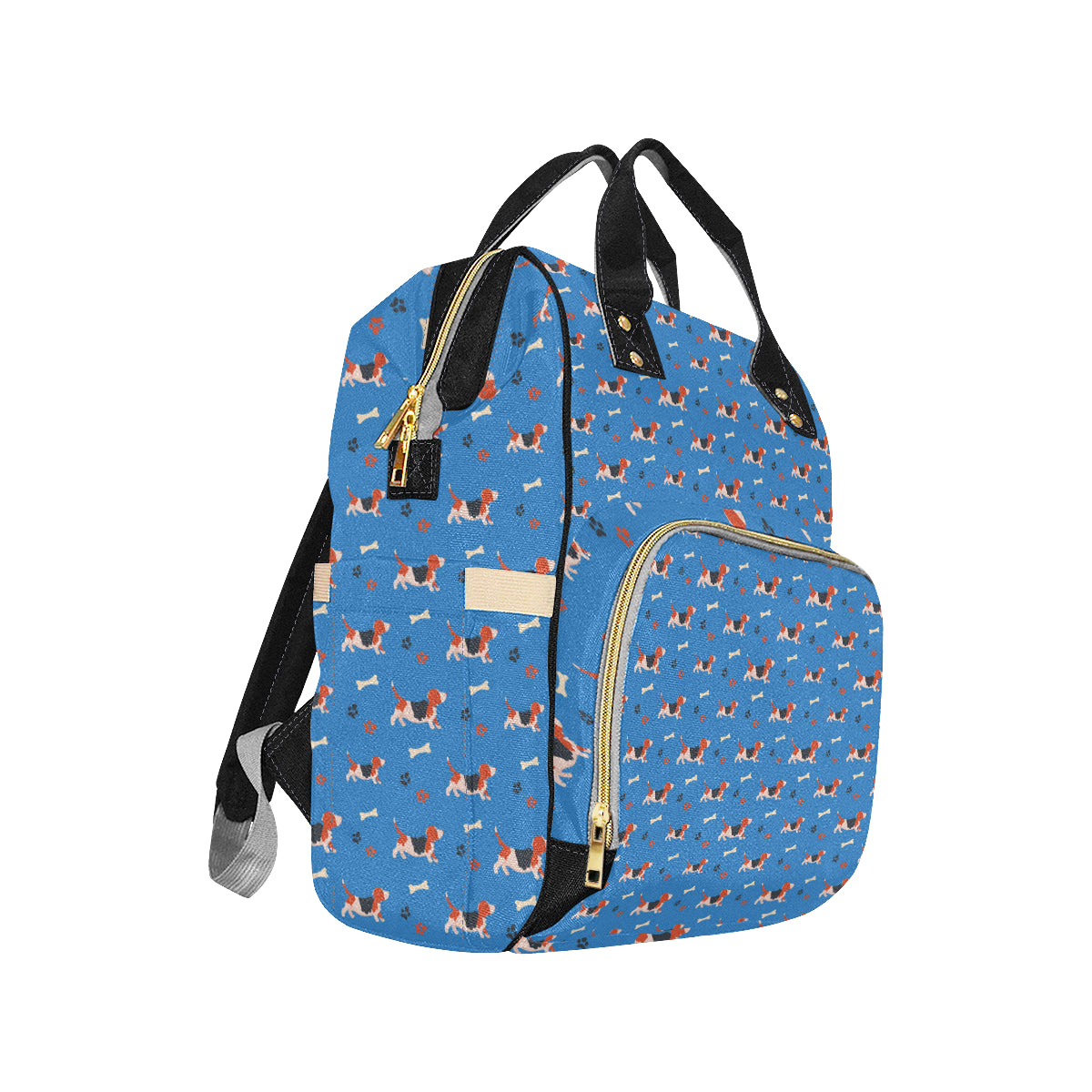 Basset Hound Pattern Print Design 02 Diaper Bag Backpack