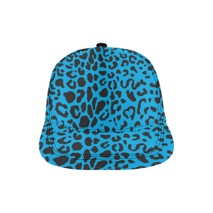 Cheetah Blue Print Pattern Snapback Cap